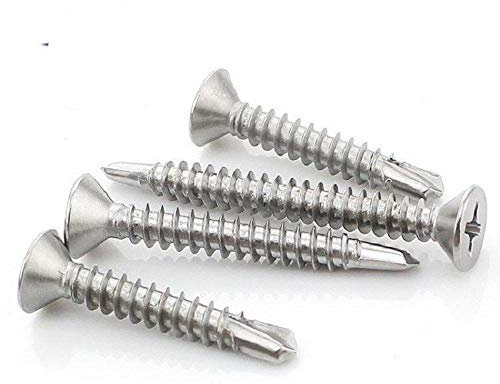 410 acero inoxidable, tornillos autoperforantes de cabeza plana, tornillos autoperforantes de cabeza avellanada, clavos de cola de milano-3,5 * 19