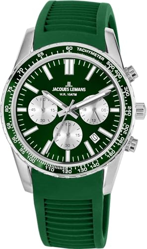 JACQUES LEMANS Unisex-Uhren Analog Quarz One Size Grün 32016508