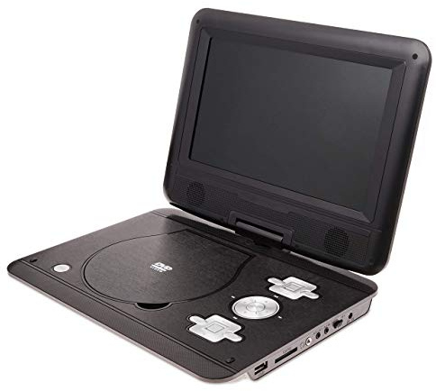 ONN 10 Portable DVD and Media Player with USB, Aux 3.5mm, & 5-hr Battery 180 Degree Swivel Screen 100008691 (Renewed)