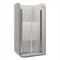 MOMENTS OF GLASS Mampara de Ducha Lima 80-84 x 185 cm con Puerta Doble Abatible, Vidrio Templado de Seguridad Parcialmente Satinado ESG 6MM, Perfiles Cromo #DTMF