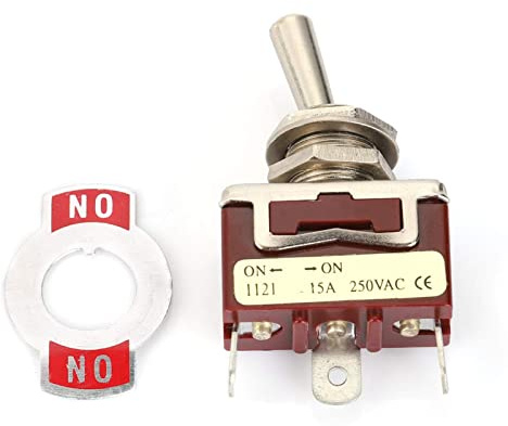 5 Pièces SPDT Interrupteur à Bascule ON-ON 15A 250V, 3 Broches 2 Positions, Interrupteurs à Bascule de Remplacement Automobile, Diamètre de Tête du Bouton 12mm