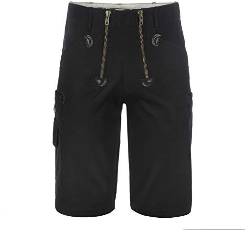 TMG | Dachdecker Shorts für Männer, viel Stauraum, Zunfthose ohne Schlag, Kurze Arbeitshose, Schwarze Cargo | Gr. 44