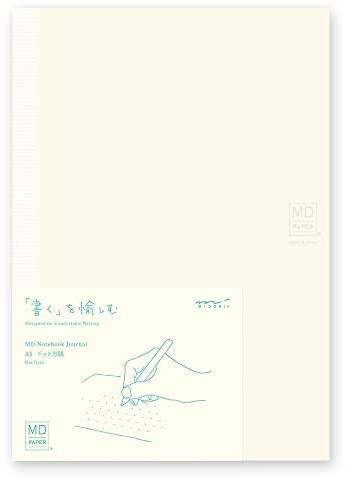 Designphi 15310006 Midori Notizbuch, MD-Notizbuch, Tagebuch, A5, Punkt-Quadrat A