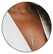 FUNEIA Kette Gold Damen 14K Vergoldete Modeschmuck Kette Lang Y Kette mit Herz Perlen CZ Anhänger Wasserfeste Verstellbare Ankerketten Tropfen Halskette Gold für Frauen Schmuck