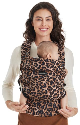 Momcozy Baby Carrier - Ergonomic, Cozy and Lightweight Carrier for 7-45lbs, Effortless to Put On, Ideal for Hands-Free Parenting, Enhanced Lumbar Support, Purehug for Infant to Toddler, Leopard