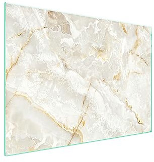 TMK ArtDeko Cache-plaque de cuisson 70 x 52 cm - 1 pièce - Protection contre les éclaboussures - Planche à découper - Marbre