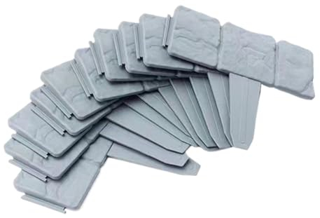 Eleutheromania 10 pezzi di plastica di bordatura del prato, bordo del recinto del giardino, palizzata decorativa per il recinto del giardino di fiori (Grigio)