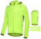 MODRYER Herren Fahrradjacke Reflektierend Wasserdicht Winddicht Regenmantel Leichte Atmungsaktive Laufjacke Thermo Softshell Windjacke Für Spaziergänge Im Freien,Green-4XL
