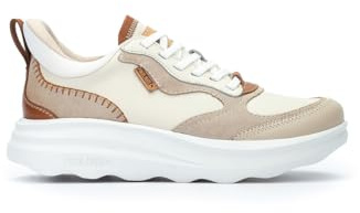 Pikolinos Deportivos en Cuero Zahara para Mujer Color Nata
