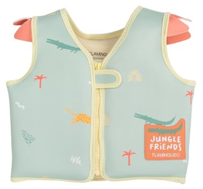 Flamingueo Children's Swimming Vest – Children's Swimming Vest, Neoprene and EPE Foam, Adjustable Strap, Beach Vest, 3-6 Years