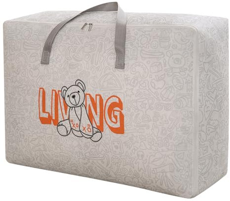 Poraceous 38L Bolsas Almacenaje Ropa Grande, Impermeable Cajas para Guardar Ropa con Cremallera y Asa, Contenedor Debajo de la Cama, para Ropas de Temporada, Edredones, Mantas, Moverse o Viajar