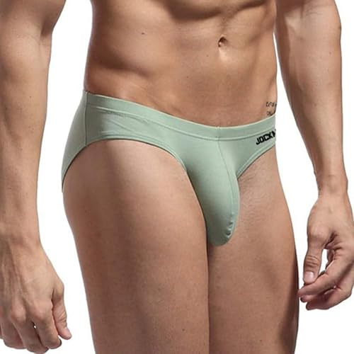 JOCKMAIL Mens Briefs Cotton Men's Brief Underwear Big Pouch Bikini Low Rise Men's Briefs for Daily Wear & Sports (UK, Alpha, M, Regular, Regular, 341green)