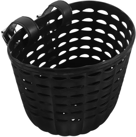 Beaupretty Cesta Delantera Negra para Bicicleta Infantil, Compatible Scooter y Triciclo, Cesta para Manillar Resistente y Funcional para Almacenamiento en Ciclismo Infantil