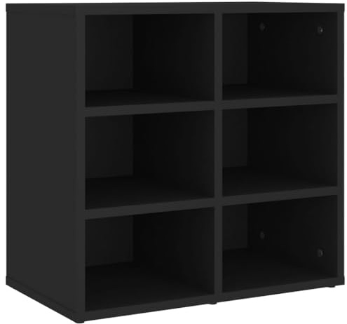 Augerqir Étagère à chaussures noire 52,5 x 30 x 50 cm avec 6 compartiments, armoire de rangement flexible pour chaussures, montage peu encombrant, armoire de ménage stable pour l'ordre dans le salon