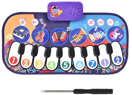 Tappetino musicale per bambini, coperta per tastiera di pianoforte, tappeto sensoriale da danza con pulsante, giocattolo musicale educativo, coperta per strumenti per gioco e apprendimento