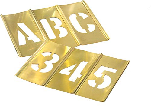 Schablonen-Set, Buchstaben/Zahlen, 5,1 cm, Messing, 45 Stück