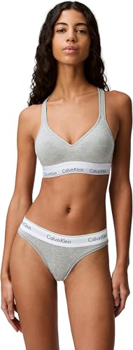 Calvin Klein Femme String Tanga, Gris (Grey Heather), L