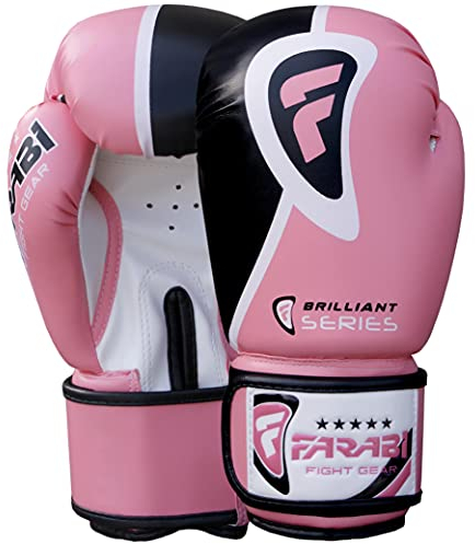 Farabi Sports Boxhandschuhe 10 oz, 12 oz, 14 oz, 16 oz Box Handschuhe für Training, Sparring, Kickboxen, MMA, Muay Thai, Boxhandschuhe männer & Damen Kampf Handschuhe (Pink Brilliant, 10-oz)