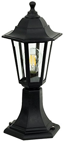 Kwazar Luminaire Außen Standleuchte Außenlampe E27 ERANO.C Außenleuchte Sockelleuchte Garten Lampe Schwarz Wegeleuchte