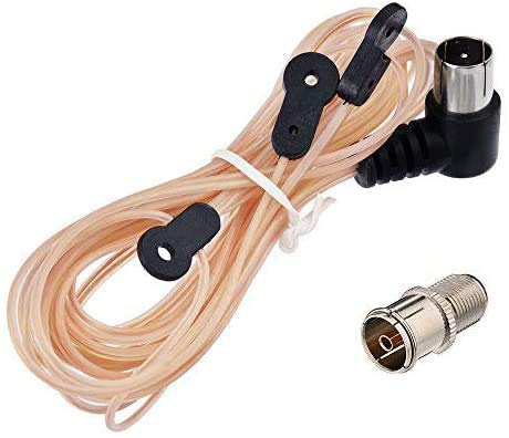 Superbat FM-radioantenn 75 Ohm FM-dipolantenn inomhus T-antenn HD-antenn med F-typ manlig kontakt för Yamaha, JVC, Onkyo och Denon stereomottagare