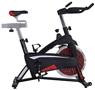 JK FITNESS - Spin bike indoor cycles JK507 - Volano 18 kg - Portata max 130 kg - trasmissione a catena
