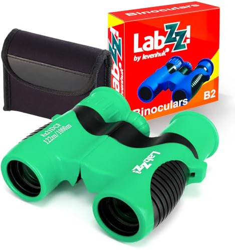 Levenhuk LabZZ B2 8x21 – Binocolo Compatto per Bambini dai 3 ai 7 Anni – Regalo Giocattolo Perfetto – Leggero e Ideale per Birdwatching Campeggio Escursioni Safari e Giochi all’Aperto, Verde