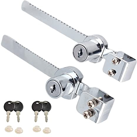 2 Set Sliding Glass Door Ratchet Locks Cabinet Door Locks Showcase Security Locks for Mail Box Showcase Door