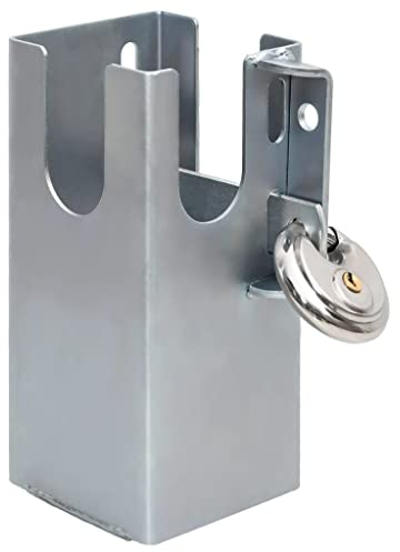 vidaXL Anhängersicherung Silbern 11x11x23,5 cm Stahl, Anhänger Schloss, Anhänger Diebstahlschutz, Anhängerschloss, Anhängerkupplung Schloss