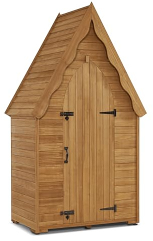 MCombo Large Outdoor Storage Cabinet with 6 Shelves (3.9 x 2.3 x 6.8 ft), Tall Storage shed, Wood Garden Tool Shed for Yard Patio Lawn, 1955