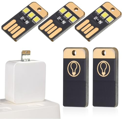 Homoyoyo Lot de 5 mini lampes LED USB pour ordinateur portable et lampe de camping Version PCB Idéal pour les urgences randonnée et activités de plein air Porte-clés Lampe pour