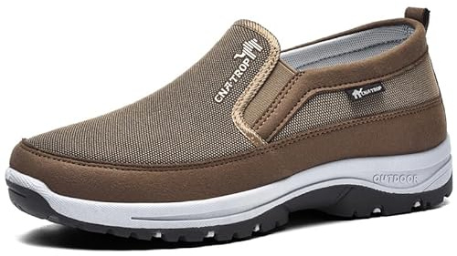 MEIION OLF Chaussures de randonnée orthopédiques pour homme - Extra larges - Chaussures de randonnée à enfiler avec soutien de la voûte plantaire - Chaussures de travail d'extérieur légères et