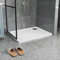 Nassboards Acrylic White Gloss Rectangular Shower Tray - Ultra Slim, Lightweight, Durable Acrylic Capped Modern Shower Tray, Efficient Drainage for Contemporary Wet Rooms - Includes