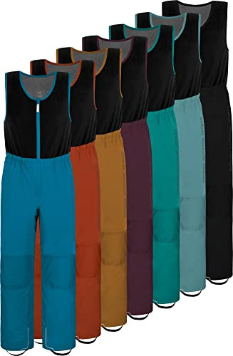 normani Unisex Kinder Winterhose - recycelte Latzhose mit Fleecebesatz - wasserdichte Skihose Thermohose Schneehose mit 3M Reflektoren - Wassersäule: 12.000 mm Farbe Bordeaux Größe 134-140