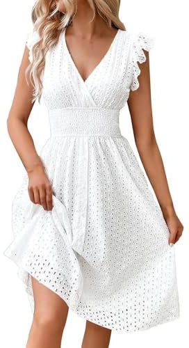 Robe Femme Chic Et Elegant Tenues Élégante Vetement Ete Robe Sexy Chic Plage Robe De Plage Robe Plage Robe Courte Grande Taille Mes Commandes Passées White L