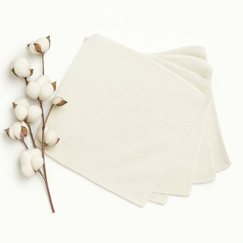 Lingettes Lavables en Coton Bio (Lot de 5) – Réutilisables, Douces et Écologiques – Pour Bébé et Démaquillage