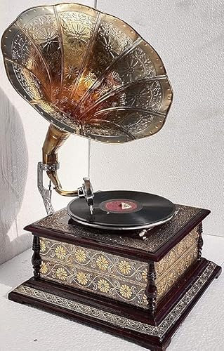Gramophone Player Original Gramophone Record Player Working with Hand Key Without Eelecricity