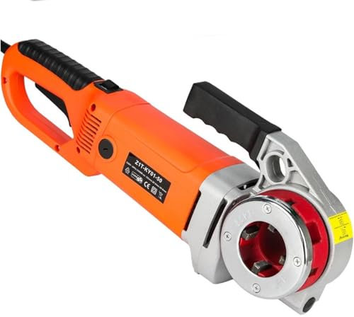 WESSLECO Filettatrice Portatile, filettatrice elettrica per Tubi, filettatrice per Tubi, 2000 W, con 4 filiere da 4/6/1 Pollice e 1,2 Pollici