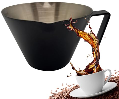 Xijobido Taza De Vertido,Medidores Con Pico - Jarra de Acero Inoxidable con Asa y Pitorro Doble Escalas para Precisión Medición Mezcla de Bebidas y Preparación de Café