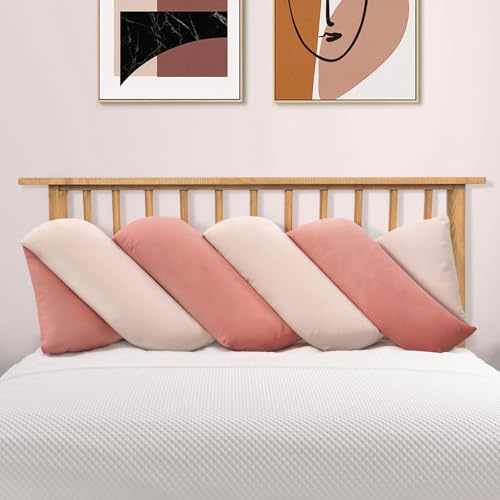 LELEFIDO Testiera imbottita, cuscino per testiera in velluto, design a due colori, morbido supporto per la schiena per sedersi, cuscino da parete e letto per la decorazione della camera da letto