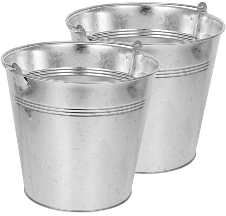 ibasenice Secchio per Braciere in Metallo Maniglia 2 Pezzi Contenitore Compatto per Cenere da Cucina e Barbecue Secchio per Carbone Resistente per Uso Interno ed Esterno