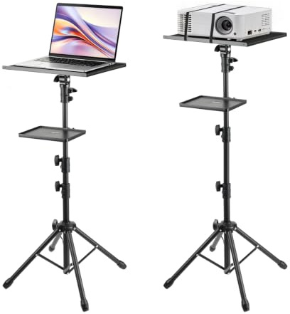 Soporte Proyector Doble Bandeja Altura Ajustable 70-135 cm 10 kg Trípode