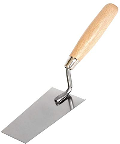 Toolty Stainless Steel Bucket Trowel - 180mm - Wooden Handle - for Scooping and Scraping: Mortar, Cement, Plaster - Masonry, Brickwork DIY - TLTY-0204