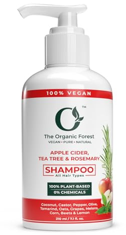 100% Plant Based Apple Cider Vinegar, Tea Tree & Rosemary Shampoo - Natural Sulphate & Paraben Free Hair Shampoo for Oily Hairs & Itchy Scalp | Ideal for All Hair Types
