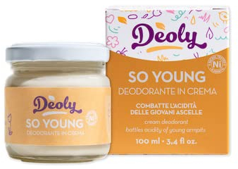 Deoly Young Plastic Free Deodorante in crema per sudori acidi a lunga durata 100 ml Deodorante solido naturale