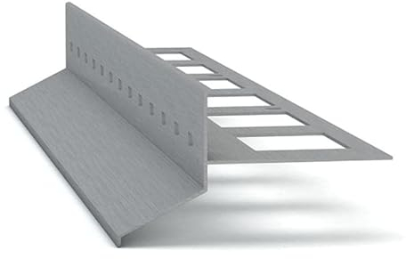 Renoplast® Profilo di gronda in alluminio D25 200 cm grigio | Completamento terrazzi e balconi | Pavimenti piastrellati su malta adesiva | Profilo angolare per sistemi di drenaggio dell'acqua