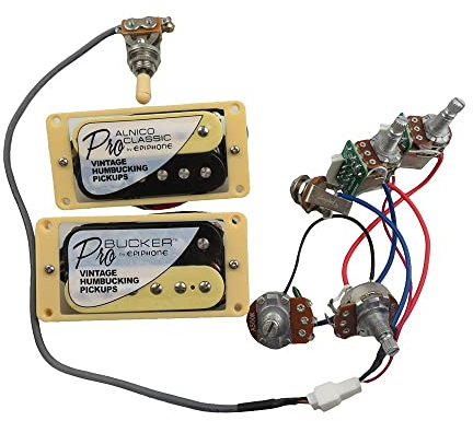 Gitarren -Pickups Alnico Classic Vintage und Pro Bucker Humbucker Pickups E -Gitarre mit Pro -Kabelbaum Pickup für E-Gitarre (Color : Zebra YE)