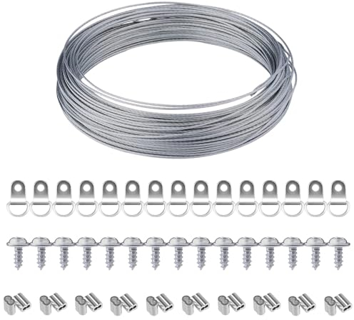 Ganci per Quadri, Filo per Appendere Quadri, Photo Frame Ganci, Kit per Appendere Quadri, Set per Appendere Quadri, Kit Cavi per Appendere Quadri, Kit Appendere Quadri, per Cornici per Foto, 51 pcs