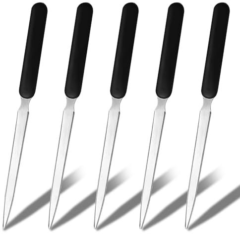 SIYINGSAERY 5 Stück Brieföffner Edelstahl Briefschneider Brieföffner Schwarz Cutter Umschlagöffner mit Kunststoffgriff Messer zum Öffnen von Umschlägen, Büromaterial