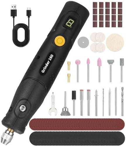 SOBEAU 4V Outils Rotatif sans fil Multifonction, Mini Perceuse sans fil Avec 111 Accessoires, Outil Rotatif 3 Vitesse 5000-18000 rpm/min, pour Gravure, Perçage, Meulage, Polissage,Découpe(Noir)