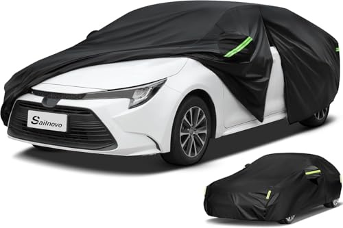 Sailnovo Funda Impermeable para automóvil para Todo Tipo de Clima,7 CapasCubierta Exterior Completa para Coche,para Toyota al Aire Libre protección UV con Cremallera(490 a 530 cm)